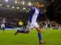 Peter Lovenkrands of Birmingham City celebrates scoring their third goal during the Capital One Cup Fourth Round match between against Stoke City on October 29, 2013