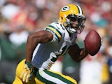 Wide receiver Randall Cobb of the Green Bay Packers carries the ball against the San Francisco 49ers at Candlestick Park on September 8, 2013