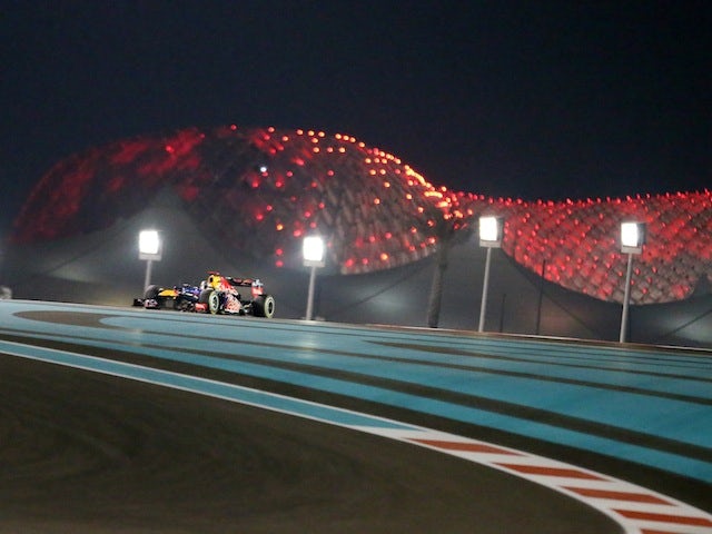 Red Bull driver Sebastian Vettel drives around the Yas Marina circuit during the Abu Dhabi Grand Prix on November 4, 2012