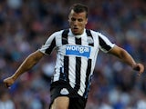 Steven Taylor of Newcastle controls the ball during the Pre Season Friendly match between Rangers and Newcastle United at Ibrox Stadium on August 06, 2013