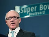 New York Jets owner Woody Johnson speaks at a City Hall press conference announcing plans for Super Bowl XLVIII in the region on January 24, 2012