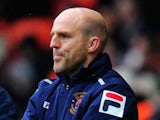 Blackpool assistant boss Alex Rae look on against Leicester during the npower Championship match on February 23, 2013