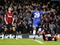 Chelsea's Cameroonian striker Samuel Eto'o celebrates scoring the opening goal during the English Premier League football match between Chelsea and West Bromwich Albion at Stamford Bridge in west London on November 9, 2013