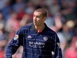 Danny Higginbotham in action for Manchester United against Watford on April 29, 2000