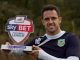 Burnley's Danny Ings with his Player of the Month award for October on November 7, 2013