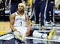 Jerryd Bayless #7 of the Memphis Grizzlies reacts on the floor at the end of the third quarter against the San Antonio Spurs during Game Four of the Western Conference Finals of the 2013 NBA Playoffs at the FedExForum on May 27, 2013