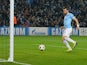 Manchester City's Spanish forward Álvaro Negredo scores the fourth goal during the UEFA Champions League group D football match between Manchester City and CSKA Moscow at The City of Manchester stadium in Manchester, north-west England on November 5, 2