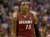 Guard Mario Chalmers of the Miami Heat reacts during the game against the Philadelphia 76ers on October 30, 2013