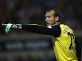 Mark Schwarzer of Chelsea during the Capital One Cup third round match between Swindon Town and Chelsea at the County Ground on September 24, 2013