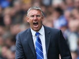 Nigel Adkins, manager of Reading, shouts instructions from the touchline on April 28, 2013