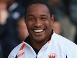 Blackpool manager Paul Ince in good spirits on the touchline on August 5, 2013