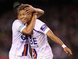 Ryo Nagai of Glory celebrates scoring a goal during the A-League Elimination final match between Melbourne Victory and Perth Glory at Etihad Stadium on April 5, 2013