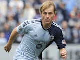 Seth Sinovic of Sporting Kansas City works the ball against the Chicago Fire at Sporting Park on March 16, 2013 