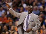 Head coach Tyrone Corbin of the Utah Jazz directs his team during the first half of the NBA game against the Phoenix Suns at US Airways Center on November 1, 2013