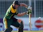 South Africa batsman AB de Villiers plays a shot during the fifth ODI against Pakistan in Sharjah on November 11, 2013