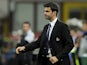 Head coach FC Inter Milan Andrea Stramaccioni dejected during the Serie A match between FC Internazionale Milano and Udinese Calcio at San Siro Stadium on May 19, 2013