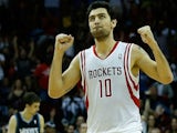 Carlos Delfino of the Houston Rockets celebrates a basket during the game against the Minnesota Timberwolves at Toyota Center on March 15, 2013 