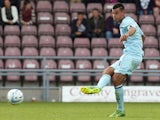 Conor Thomas of Coventry City in action during the Sky Bet League One match between Coventry City and Colchester United at Sixfields Stadium on September 8, 2013