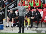 Fleetwood Town manager Graham Alexander gives instructions to his team during the Sky Bet League Two match between against Chesterfield on October 12, 2013