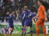 Japan midfielder Keisuke Honda celebrates after scoring against the Netherlands on November 16, 2013 