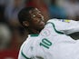 Kelechi Ihanacho of Nigeria fights for the ball against Johan Ramhorn of Sweden during their FIFA U-17 World Cup UAE 2013 semi-final football match in Dubai on November 5, 2013