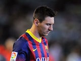 Lionel Messi of FC Barcelona takes to the field for the La Liga match between Real Betis and FC Barcelona at Estadio Benito Villamarin on November 10, 2013