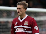Luke Norris of Northampton Town in action during the Sky Bet League Two match between Northampton Town and Cheltenham Town at Sixfields Stadium on October 26, 2013