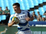 Scotland's player Matt Scott runs to score a try during the Scotland-Italy match, the first match of the Castle Lager Incoming Series at Loftus Satdium in Pretoria on June 22, 2013