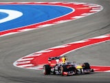 Sebastian Vettel zips around the Circuit of the Americas in Texas during qualifying for the United States Grand Prix on November 16, 2013