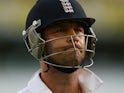 Jonathan Trott of England walks off the field after being dismissed by Mitchell Johnson of Australia during day three of the First Ashes Test match between Australia and England at The Gabba on November 23, 2013