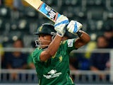 South Africa's batsman Henry Davids plays a shot during the first T20 cricket match between South Africa and Pakistan at the Wanderers Stadium in Johannesburg on November 20, 2013
