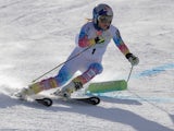 Lindsey Vonn of the U.S. Alpine Ski Team takes the first run to set the pace on the EpicMix Racing Course at Golden Peak on November 8, 2013