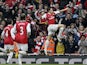 Arsenal's Samir Nasri celebrates his goal against Tottenham Hotspur on November 20, 2010.