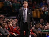 Head coach Terry Stotts of the Portland Trailblazers watches his team play against the Boston Celtics during the game at TD Garden on November 15, 2013