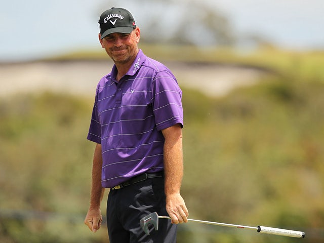 Thomas Bjorn in action during day 1 of the World Cup of Golf on November 21, 2013