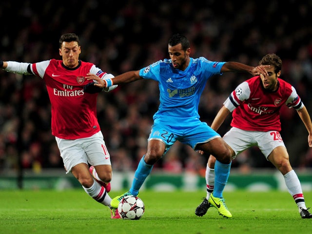 Alaixys Romao of Marseille during the UEFA Champions League Group F match between Arsenal and Olympique de Marseille at Emirates Stadium on November 26, 2013
