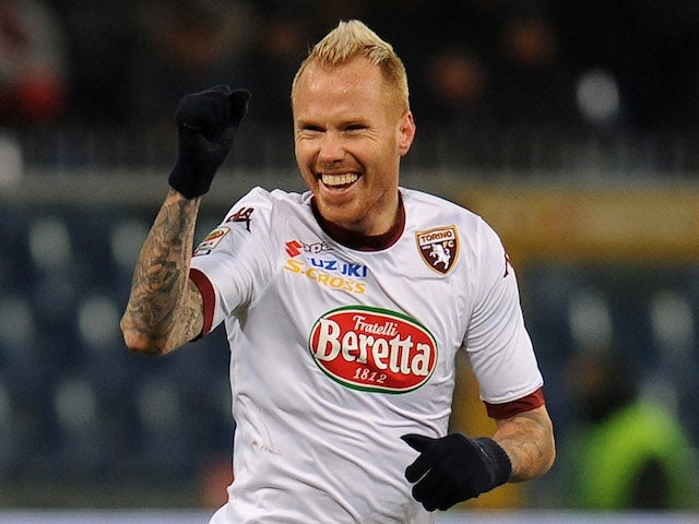 Alexander Farnerud of Torino FC celebrates after scoring the opening goal during the Serie A match between Genoa CFC and Torino FC at Stadio Luigi Ferraris on November 30, 2013
