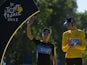 Bradley Wiggins and Chris Froome on the podium at the end of the 2012 Tour de France cycling race on July 22, 2012