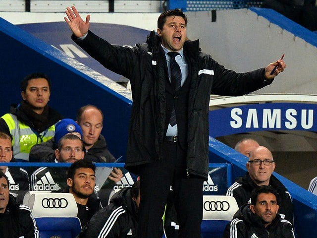 Southampton's Argentinian manager Mauricio Pochettino reacts during the English Premier League football match between Chelsea and Southampton at Stamford Bridge in London on December 1, 2013
