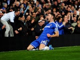 Gary Cahill of Chelsea celebrates as he scores their first goal during the Barclays Premier League match between Chelsea and Southampton at Stamford Bridge on December 1, 2013