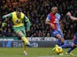Norwich City's Gary Hooper shoots to score a goal during the English Premier League football match between Norwich City and Crystal Palace at Carrow Road in Norwich on November 30, 2013