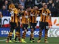 Jake Livermore of Hull City celebrates the opening goal with team mates during the Barclays Premier League match between Hull City and Liverpool at KC Stadium on December 1, 2013