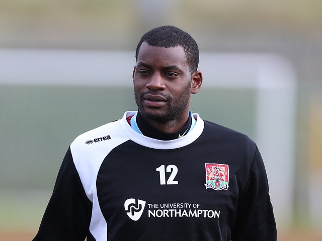 Northampton Town new signing Izale McLeod looks on during a training session at Sixfields Stadium on November 29, 2013
