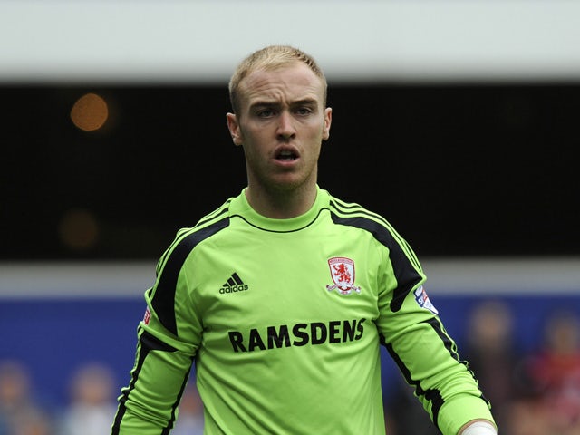 Middlesbrough goalkeeper Jason Steele during the Sky Bet Championship match between Queens Park Rangers and Middlesbrough at Loftus Road on September 28, 2013