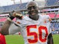 Justin Houston of the Kansas City Chiefs celebrates after the game against the Tennessee Titans at LP Field on October 6, 2013