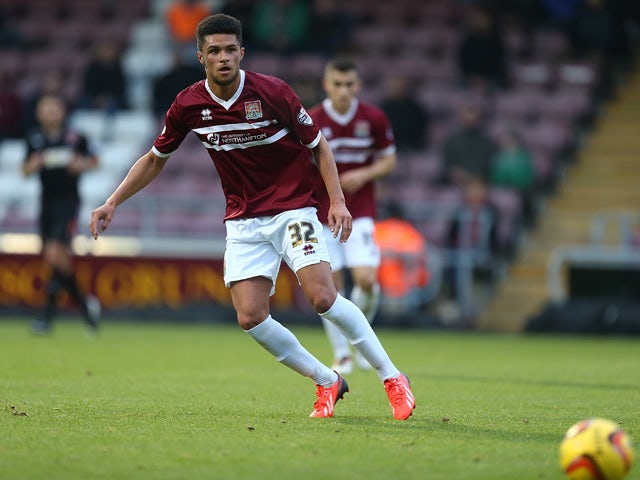 Kane Ferdinand of Northampton Town in action during the Sky Bet League Two match between Northampton Town and Fleetwood Town at Sixfields Stadium on November 16, 2013