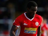 Kayode Adejayi of Accrington in action during the Sky Bet League Two match between Hartlepool United and Accrington Stanley at Victoria Park on September 14, 2013