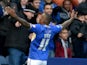 Lloyd Dyer of Leicester celebrates after opening the scoring during the Sky Bet Championship match between Leicester City and Millwall at The King Power Stadium on November 30, 2013