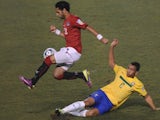 Mohamed Salah in action for Egypt against Brazil on July 07, 2011.