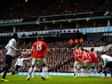 Kyle Walker of Tottenham Hotspur scores the opening goal from a free kick during the Barclays Premier League Match between Tottenham Hotspur and Manchester United at White Hart Lane on December 1, 2013 